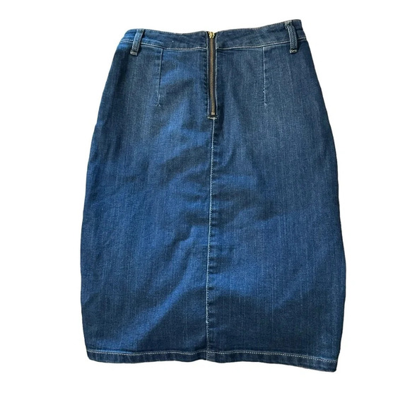 DEX darkwash denim button down skirt size 24 - Picture 2 of 5